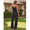 imageCaracilia 2 Piece Lounge Sets for Women Summer Casual Matching Wide Leg Pants Beach Travel Vacation 2025 Trendy OutfitsBlack
