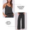 imageCaracilia 2 Piece Lounge Sets for Women Summer Casual Matching Wide Leg Pants Beach Travel Vacation 2025 Trendy OutfitsBlack