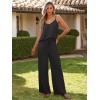 imageCaracilia 2 Piece Lounge Sets for Women Summer Casual Matching Wide Leg Pants Beach Travel Vacation 2025 Trendy OutfitsBlack