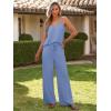imageCaracilia 2 Piece Lounge Sets for Women Summer Casual Matching Wide Leg Pants Beach Travel Vacation 2025 Trendy OutfitsBlue
