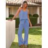 imageCaracilia 2 Piece Lounge Sets for Women Summer Casual Matching Wide Leg Pants Beach Travel Vacation 2025 Trendy OutfitsBlue