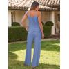 imageCaracilia 2 Piece Lounge Sets for Women Summer Casual Matching Wide Leg Pants Beach Travel Vacation 2025 Trendy OutfitsBlue