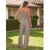 imageCaracilia 2 Piece Lounge Sets for Women Summer Casual Matching Wide Leg Pants Beach Travel Vacation 2025 Trendy OutfitsBrown