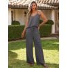 imageCaracilia 2 Piece Lounge Sets for Women Summer Casual Matching Wide Leg Pants Beach Travel Vacation 2025 Trendy OutfitsDark Gray