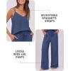 imageCaracilia 2 Piece Lounge Sets for Women Summer Casual Matching Wide Leg Pants Beach Travel Vacation 2025 Trendy OutfitsDeep Blue