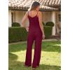 imageCaracilia 2 Piece Lounge Sets for Women Summer Casual Matching Wide Leg Pants Beach Travel Vacation 2025 Trendy OutfitsDeep Red