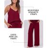 imageCaracilia 2 Piece Lounge Sets for Women Summer Casual Matching Wide Leg Pants Beach Travel Vacation 2025 Trendy OutfitsDeep Red