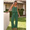 imageCaracilia 2 Piece Lounge Sets for Women Summer Casual Matching Wide Leg Pants Beach Travel Vacation 2025 Trendy OutfitsGrass Green
