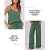 imageCaracilia 2 Piece Lounge Sets for Women Summer Casual Matching Wide Leg Pants Beach Travel Vacation 2025 Trendy OutfitsGrass Green