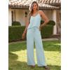imageCaracilia 2 Piece Lounge Sets for Women Summer Casual Matching Wide Leg Pants Beach Travel Vacation 2025 Trendy OutfitsMint Green