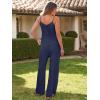 imageCaracilia 2 Piece Lounge Sets for Women Summer Casual Matching Wide Leg Pants Beach Travel Vacation 2025 Trendy OutfitsNavy Blue