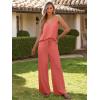 imageCaracilia 2 Piece Lounge Sets for Women Summer Casual Matching Wide Leg Pants Beach Travel Vacation 2025 Trendy OutfitsOrange