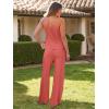 imageCaracilia 2 Piece Lounge Sets for Women Summer Casual Matching Wide Leg Pants Beach Travel Vacation 2025 Trendy OutfitsOrange