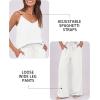 imageCaracilia 2 Piece Lounge Sets for Women Summer Casual Matching Wide Leg Pants Beach Travel Vacation 2025 Trendy OutfitsWhite