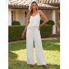 imageCaracilia 2 Piece Lounge Sets for Women Summer Casual Matching Wide Leg Pants Beach Travel Vacation 2025 Trendy OutfitsWhite