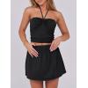 imageCaracilia Women 2 Piece Mini Skirt Sets Corset Crop Top Summer Y2k Going Out Outfits Beach VacationBlack