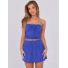 imageCaracilia Women 2 Piece Mini Skirt Sets Corset Crop Top Summer Y2k Going Out Outfits Beach VacationBlue