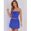 imageCaracilia Women 2 Piece Mini Skirt Sets Corset Crop Top Summer Y2k Going Out Outfits Beach VacationBlue