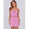 imageCaracilia Women 2 Piece Mini Skirt Sets Corset Crop Top Summer Y2k Going Out Outfits Beach VacationPink