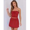 imageCaracilia Women 2 Piece Mini Skirt Sets Corset Crop Top Summer Y2k Going Out Outfits Beach VacationRed