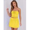 imageCaracilia Women 2 Piece Mini Skirt Sets Corset Crop Top Summer Y2k Going Out Outfits Beach VacationYellow