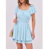 imageCaracilia Women Cute Summer Romper Dress Flowy Short Sleeve Square Neck Elastic Waist 2025 Casual Fashion OutfitsLight Blue