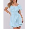 imageCaracilia Women Cute Summer Romper Dress Flowy Short Sleeve Square Neck Elastic Waist 2025 Casual Fashion OutfitsLight Blue