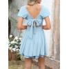 imageCaracilia Women Cute Summer Romper Dress Flowy Short Sleeve Square Neck Elastic Waist 2025 Casual Fashion OutfitsLight Blue