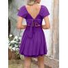 imageCaracilia Women Cute Summer Romper Dress Flowy Short Sleeve Square Neck Elastic Waist 2025 Casual Fashion OutfitsPurple