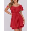 imageCaracilia Women Cute Summer Romper Dress Flowy Short Sleeve Square Neck Elastic Waist 2025 Casual Fashion OutfitsRed