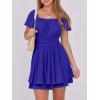 imageCaracilia Women Cute Summer Romper Dress Flowy Short Sleeve Square Neck Elastic Waist 2025 Casual Fashion OutfitsRoyal Blue