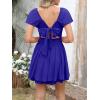 imageCaracilia Women Cute Summer Romper Dress Flowy Short Sleeve Square Neck Elastic Waist 2025 Casual Fashion OutfitsRoyal Blue