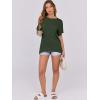 imageCaracilia Women Summer Lightweight Sweater Top Oversized Short Sleeve Drop Shoulder Seams Outside Casual TShirts Trendy 2025Army Green