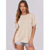 imageCaracilia Women Summer Lightweight Sweater Top Oversized Short Sleeve Drop Shoulder Seams Outside Casual TShirts Trendy 2025Beige