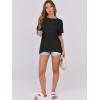 imageCaracilia Women Summer Lightweight Sweater Top Oversized Short Sleeve Drop Shoulder Seams Outside Casual TShirts Trendy 2025Black