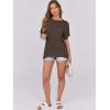 imageCaracilia Women Summer Lightweight Sweater Top Oversized Short Sleeve Drop Shoulder Seams Outside Casual TShirts Trendy 2025Coffee