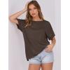 imageCaracilia Women Summer Lightweight Sweater Top Oversized Short Sleeve Drop Shoulder Seams Outside Casual TShirts Trendy 2025Coffee