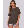 imageCaracilia Women Summer Lightweight Sweater Top Oversized Short Sleeve Drop Shoulder Seams Outside Casual TShirts Trendy 2025Coffee