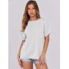 imageCaracilia Women Summer Lightweight Sweater Top Oversized Short Sleeve Drop Shoulder Seams Outside Casual TShirts Trendy 2025Cream White