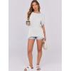 imageCaracilia Women Summer Lightweight Sweater Top Oversized Short Sleeve Drop Shoulder Seams Outside Casual TShirts Trendy 2025Cream White
