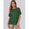imageCaracilia Women Summer Lightweight Sweater Top Oversized Short Sleeve Drop Shoulder Seams Outside Casual TShirts Trendy 2025Green