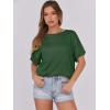imageCaracilia Women Summer Lightweight Sweater Top Oversized Short Sleeve Drop Shoulder Seams Outside Casual TShirts Trendy 2025Green