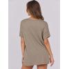 imageCaracilia Women Summer Lightweight Sweater Top Oversized Short Sleeve Drop Shoulder Seams Outside Casual TShirts Trendy 2025Khaki