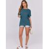imageCaracilia Women Summer Lightweight Sweater Top Oversized Short Sleeve Drop Shoulder Seams Outside Casual TShirts Trendy 2025Lake Blue