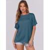 imageCaracilia Women Summer Lightweight Sweater Top Oversized Short Sleeve Drop Shoulder Seams Outside Casual TShirts Trendy 2025Lake Blue