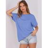 imageCaracilia Women Summer Lightweight Sweater Top Oversized Short Sleeve Drop Shoulder Seams Outside Casual TShirts Trendy 2025Light Blue