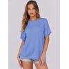 imageCaracilia Women Summer Lightweight Sweater Top Oversized Short Sleeve Drop Shoulder Seams Outside Casual TShirts Trendy 2025Light Blue