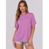 imageCaracilia Women Summer Lightweight Sweater Top Oversized Short Sleeve Drop Shoulder Seams Outside Casual TShirts Trendy 2025Light Purple