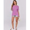 imageCaracilia Women Summer Lightweight Sweater Top Oversized Short Sleeve Drop Shoulder Seams Outside Casual TShirts Trendy 2025Light Purple