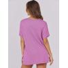 imageCaracilia Women Summer Lightweight Sweater Top Oversized Short Sleeve Drop Shoulder Seams Outside Casual TShirts Trendy 2025Light Purple